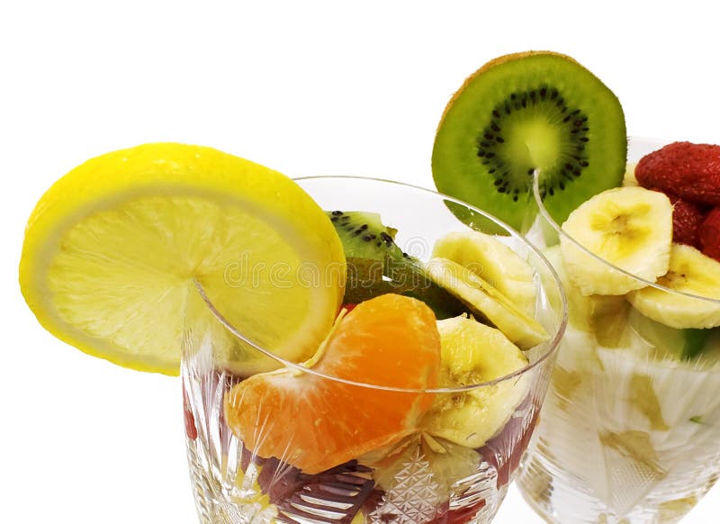 Salada de frutas nos copos foto de stock Salada de frutas nos copos foto de stock