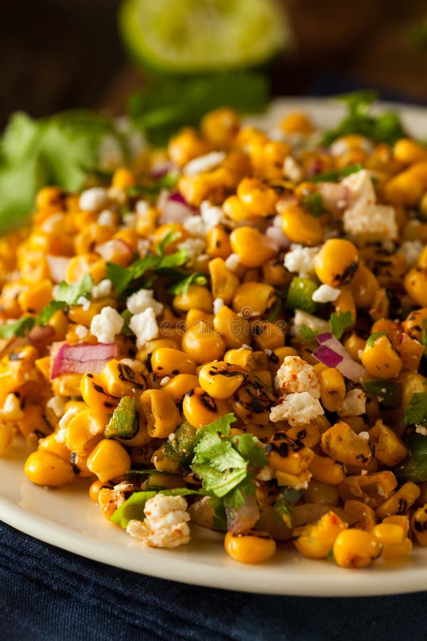 Salada de milho mexicana caseiro fotos de stock Salada de milho mexicana caseiro fotos de stock
