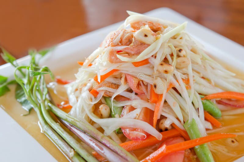 Salada especial da papaia foto de stock Salada especial da papaia foto de stock