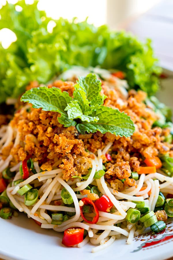 Salada picante da aletria do arroz fotos de stock royalty free Salada picante da aletria do arroz fotos de stock royalty free