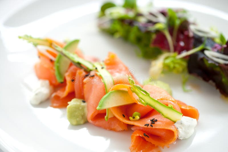 Salada de Salmão Fumado fotos de stock royalty free