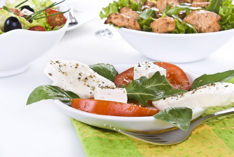 Saladas frescas fotografia de stock