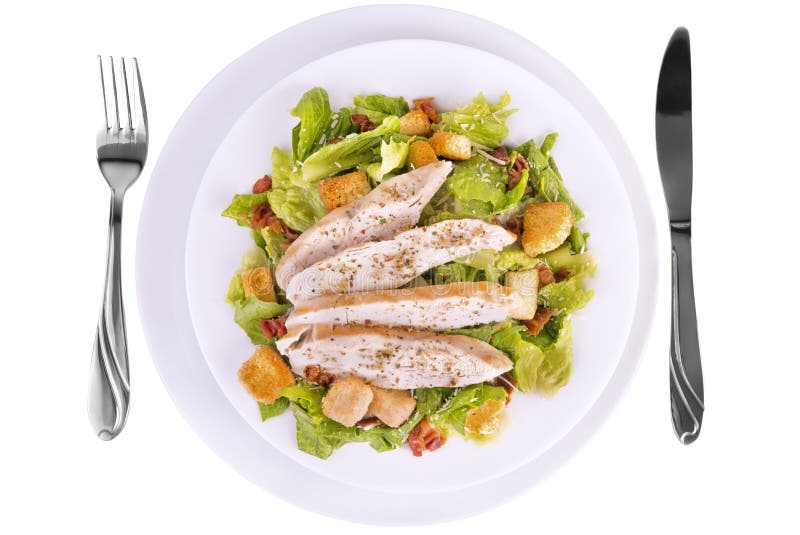 Salade de César fraîche de poulet photo libre de droits
