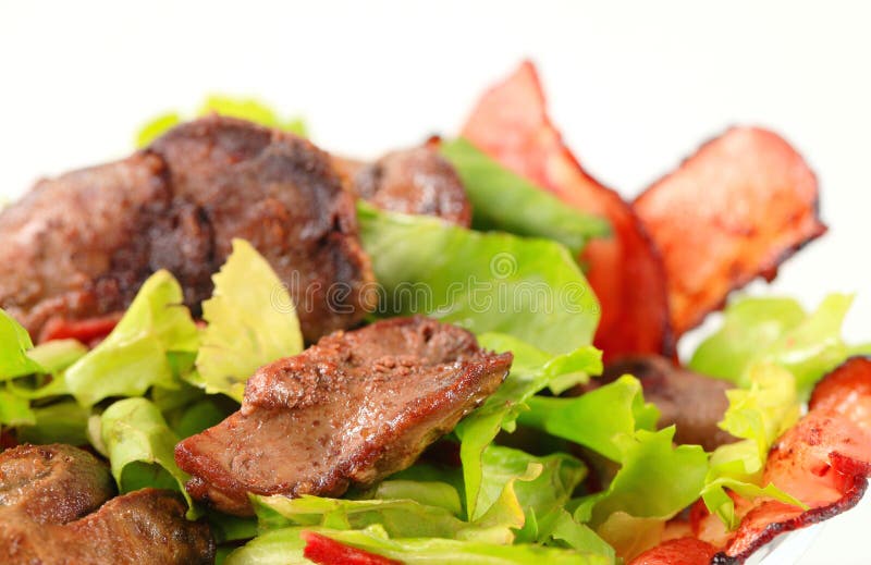 Salade de foie de poulet image libre de droits Salade de foie de poulet image libre de droits