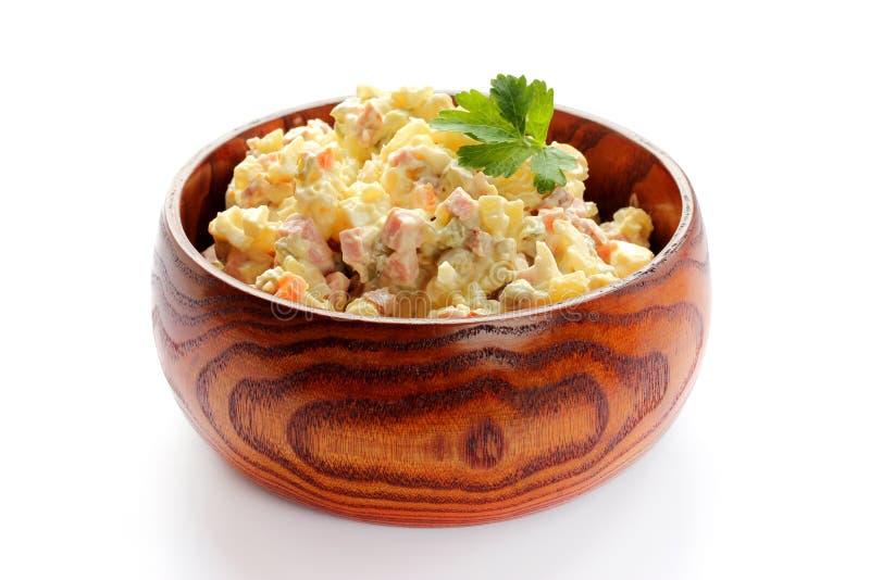 Salade russe traditionnelle Olivier Nourriture de nouvelle année image libre de droits Salade russe traditionnelle Olivier Nourriture de nouvelle année image libre de droits