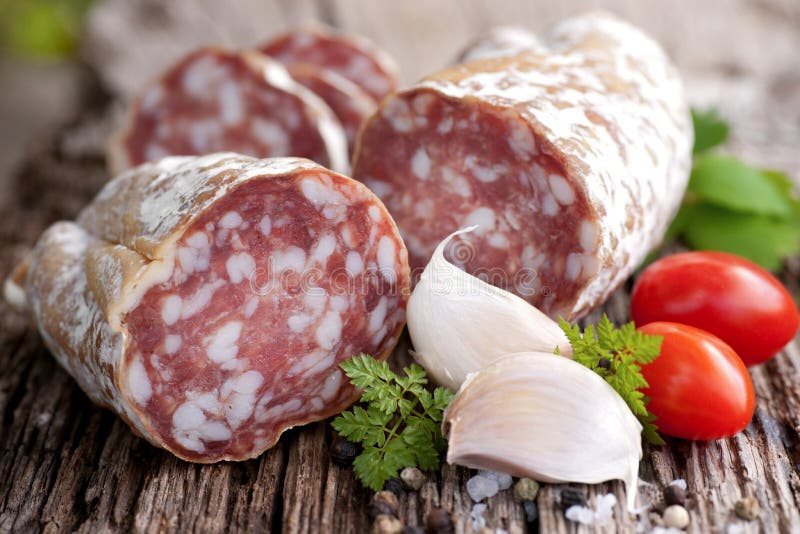 Salami stock image. Image of cured, meat, salt, garlic 24392029