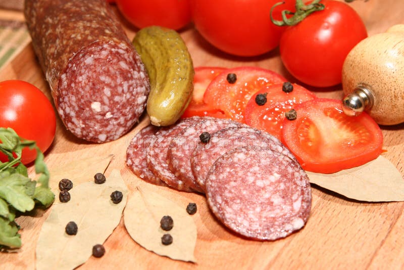 Piquant Salami stock image. Image of fermented, butchery 7958529