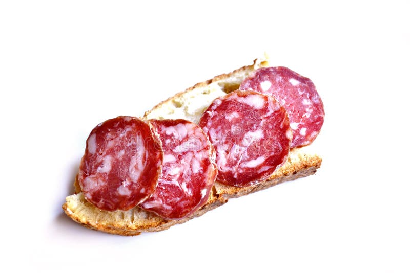 Salami Bread stock photo. Image of slice, pepper, dried 22366148