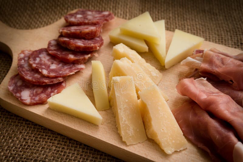 Salami and cheese stock image. Image of pork, board, cutting 67907379