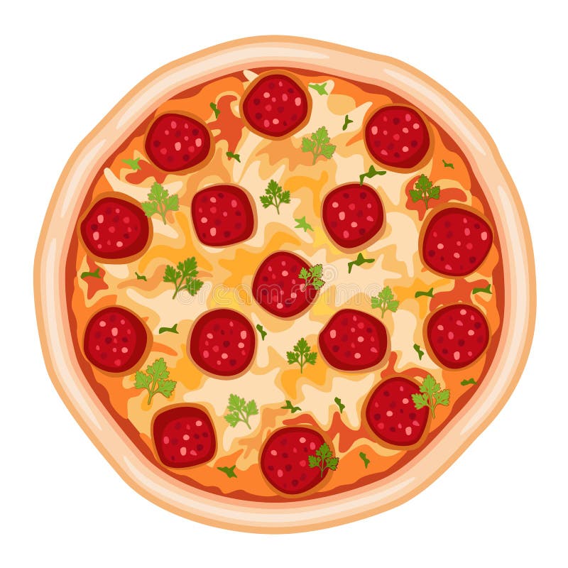 Salami de la pizza ilustración del vector Salami de la pizza ilustración del vector