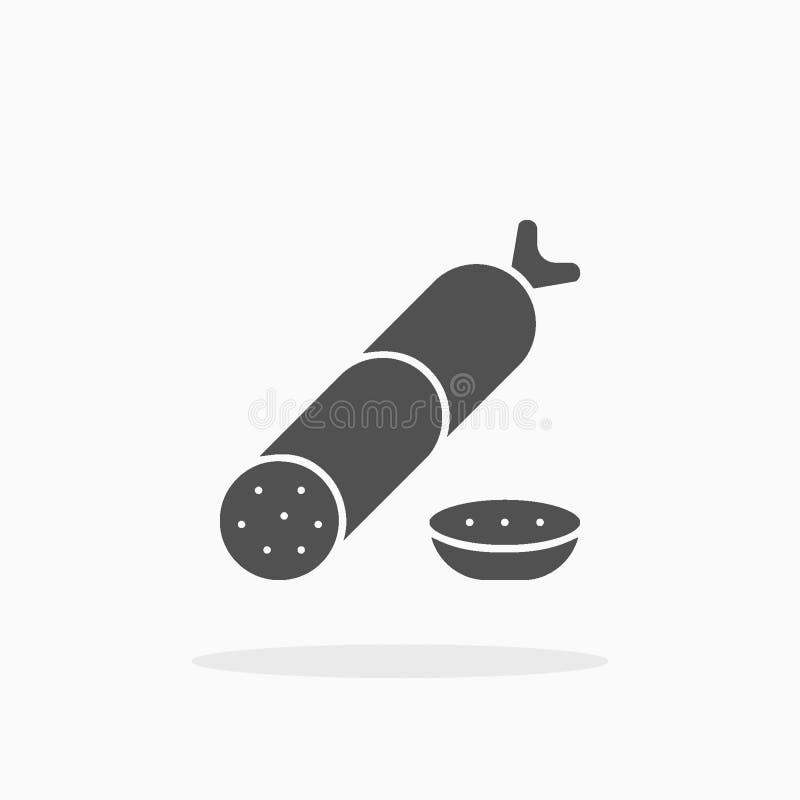 Salami Icon in Cartoon Style Isolated on White Background. Meats Symbol