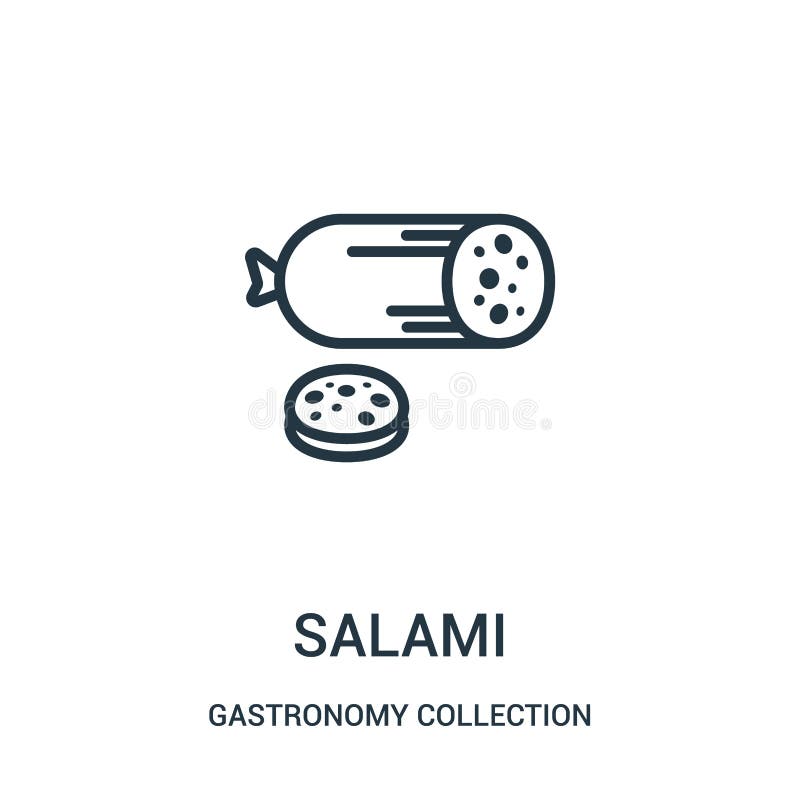 Salami Icon Vector from Gastronomy Collection Collection. Thin Line