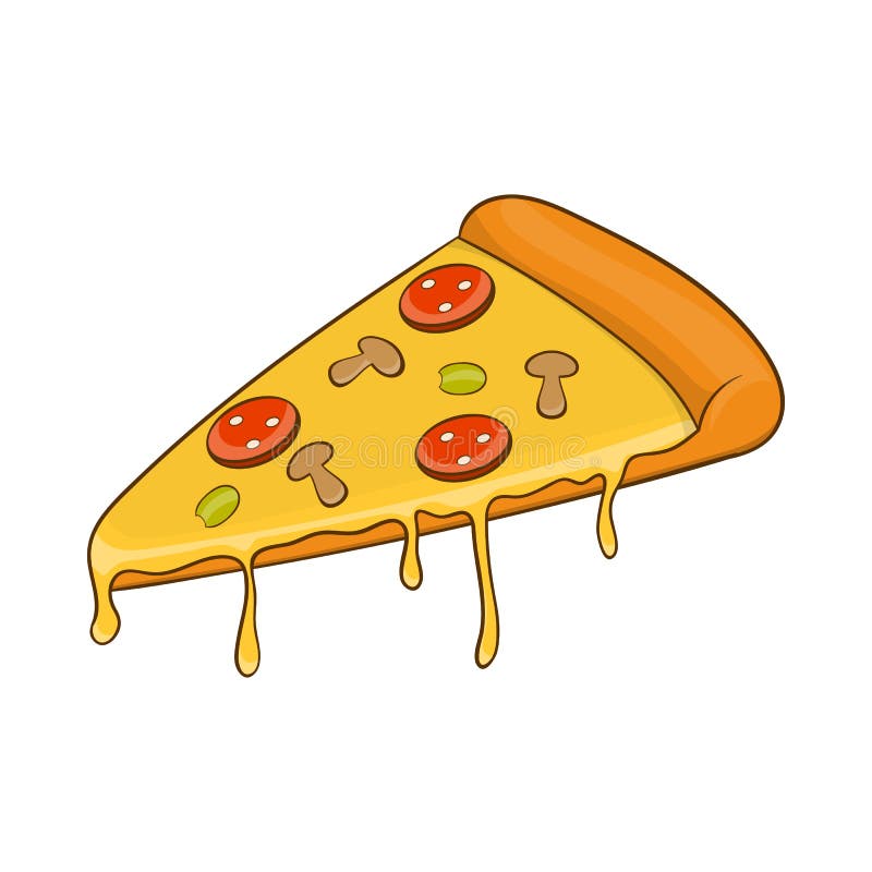 Salami Pizza Slice Icon, Cartoon Style Stock Vector - Illustration of  pizzeria, restaurant: 142668895