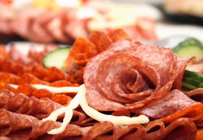 Salami rose stock photo. Image of dinner, natural, isolated 4198812