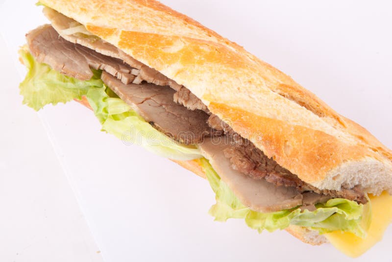 Cold meat Sandwich stock photo. Image of fast, diet 101392890