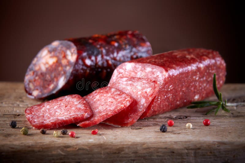 Salami sausages stock image. Image of ingredient, cuisine 28564471