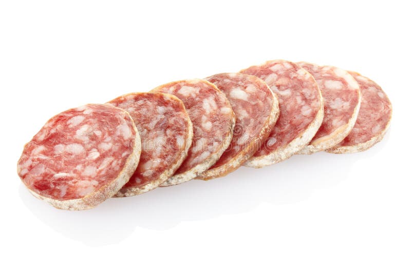 Salami slice stock photo. Image of path, closeup, background 24274716
