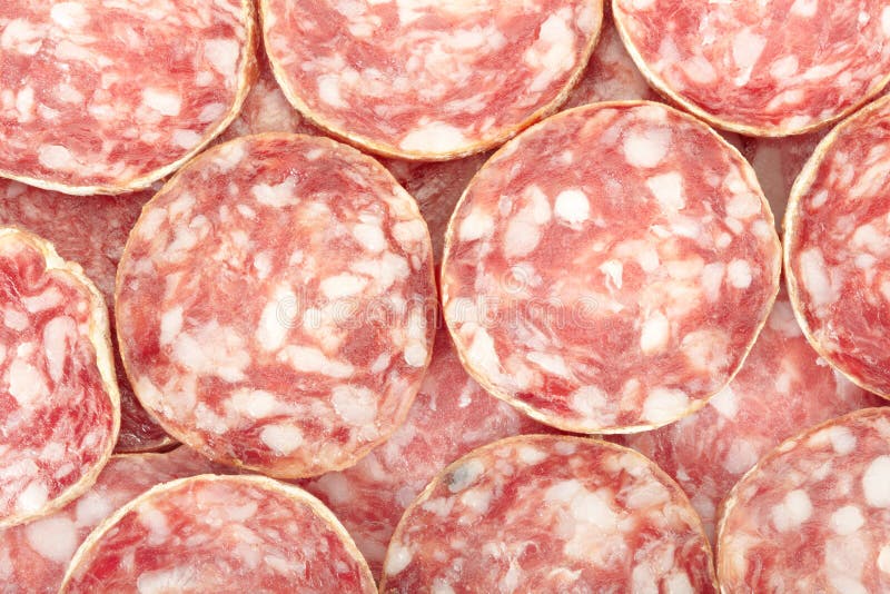 Salami slices background