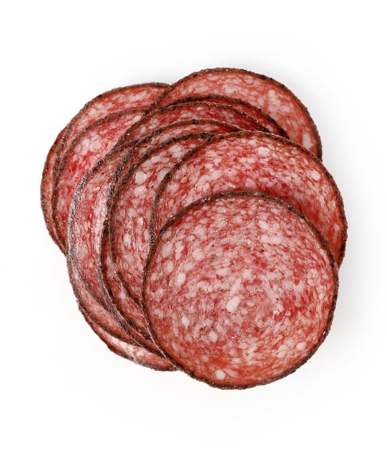 Salami slice stock image. Image of shot, length, italian 64890725