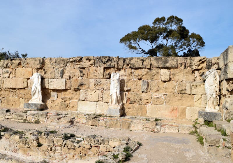 Salamis ruins. stock photo. Image of sculpture, stones 66843172