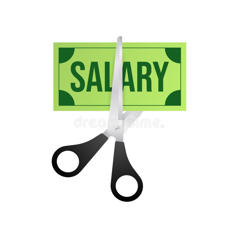 Salary Cut Green Image. Business Concept. Business Icon Stock Vector