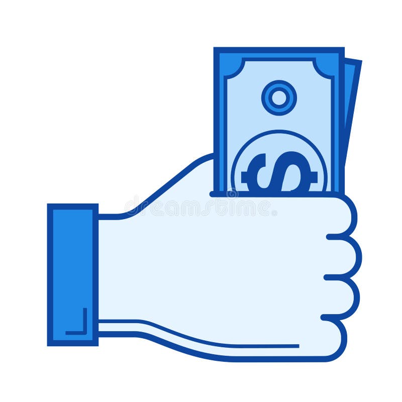 Salary line icon. stock vector. Illustration of cash 100289858