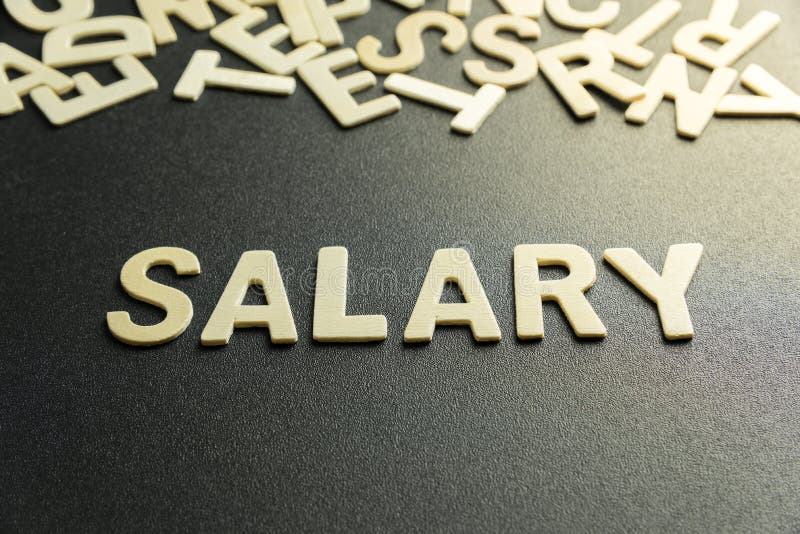 SALARY word stock image. Image of message loan money 