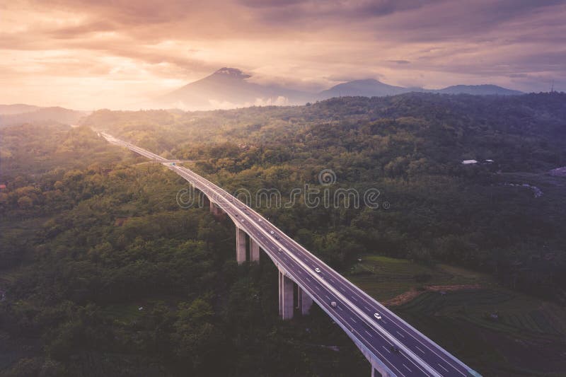 Salatiga tollway przy zmierzchu czasem zdjęcia stock Salatiga tollway przy zmierzchu czasem zdjęcia stock