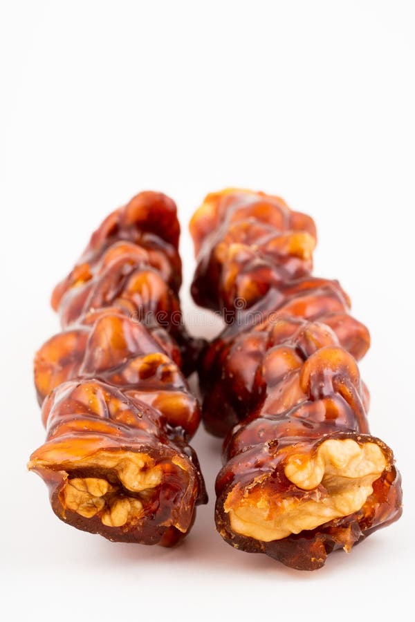Salchicha dulce turca de la nuez fotografía de archivo libre de regalías Salchicha dulce turca de la nuez fotografía de archivo libre de regalías