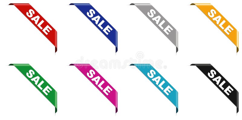 10% SALE u2014 白色背景上带红色圆条的红丝带横幅向量例证- 插画包括有