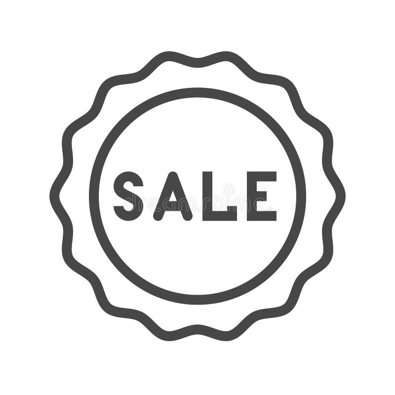 Sale Badge Thin Line Vector Icon Stock Vector Illustration Of Sign