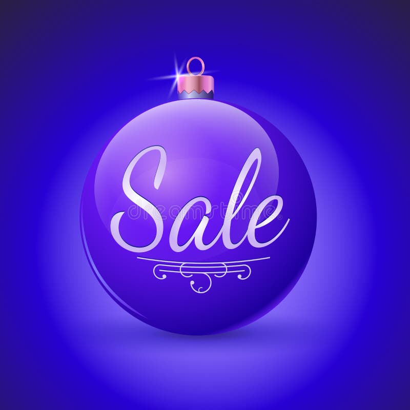 Sale, Christmas ball. Vector illustration.