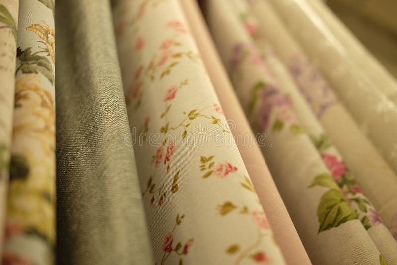 Sale Colorful Fabrics in the Store. Stock Image Image of neatness