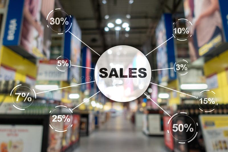Sale discount concept. Inscription Sales on blurred shop backgroun royalty free stock photos Sale discount concept. Inscription Sales on blurred shop backgroun royalty free stock photos