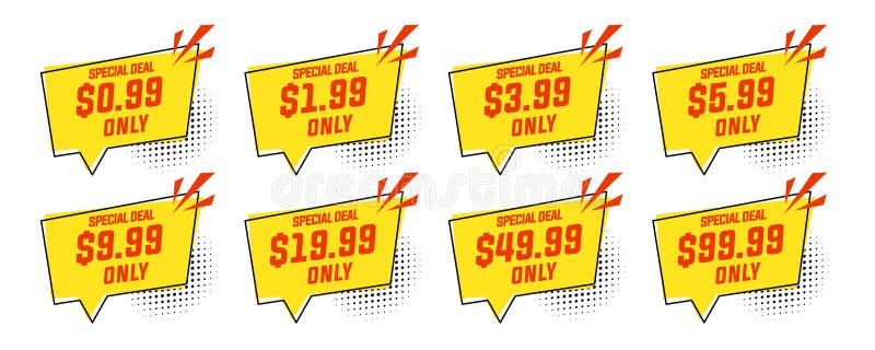 Sale discount with price speech bubble collection. Set of sale badge royalty free illustration