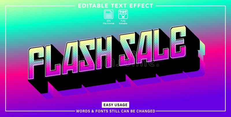 Sale editable graphic text effect vector illustration