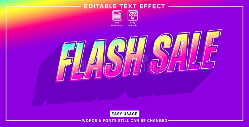 Sale editable graphic text effect vector illustration