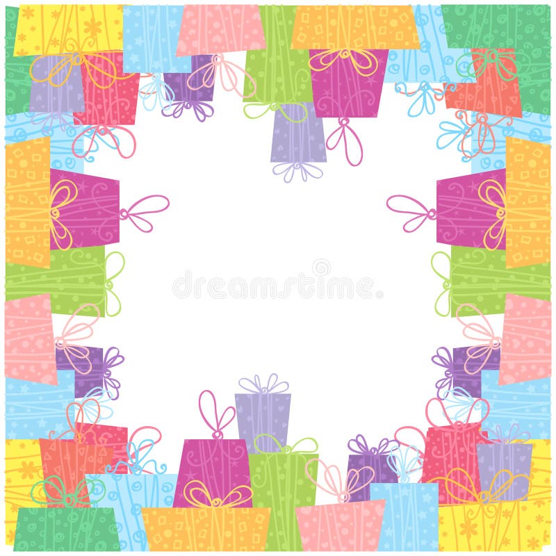 Sale Gift Boxes Celebration Frame Card with Borders Stock Vector Illustration of ornament