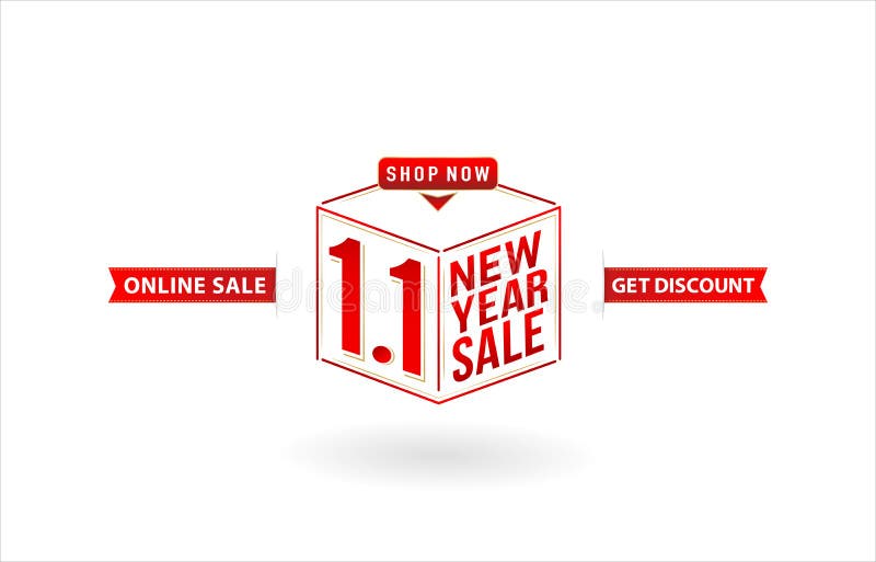 Achterhouden Post impressionisme kans 1.1 Sale, 1.1 Online Sale, New Year Sale, Gift Box with Sale Cube Model  Number Sign Red Ribbon with Isolated Background Stock Vector - Illustration  of font, marketing: 206012021