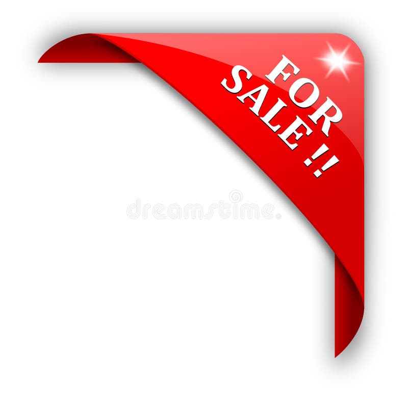 For sale red corner stock illustration. Illustration of background