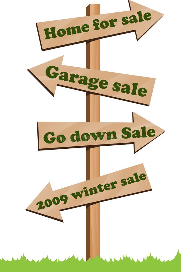 For Sale and Garage Sale Signs Stock Illustration Illustration of garage, wording 333834