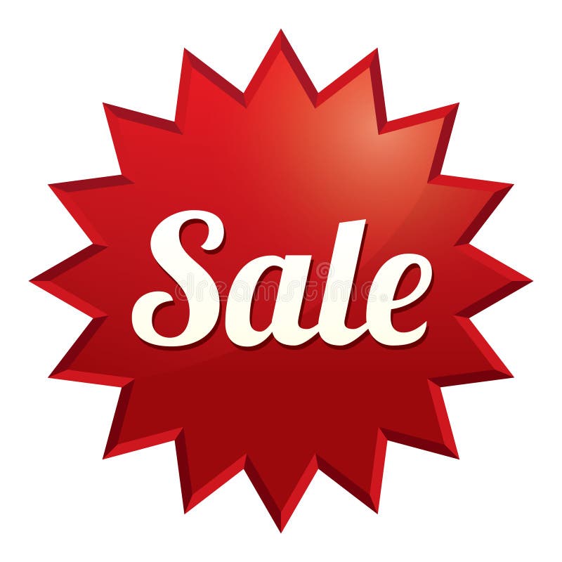 Sale Tag Red Sticker Icon For Special Offer Stock