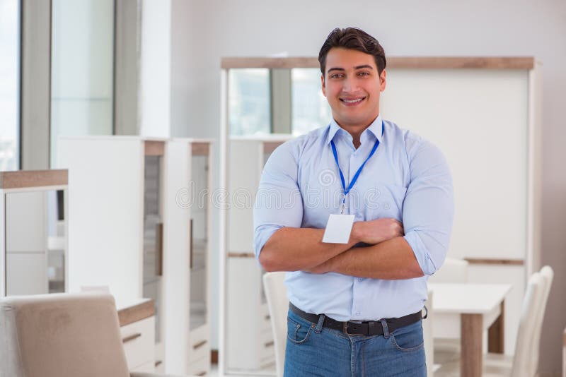 The Sales Assistant in Furniture Store Stock Photo Image of client