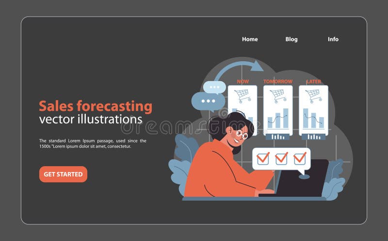 Sales Forecasting Visualization. Insightful projection of future retail trends and sales volumes. royalty free illustration