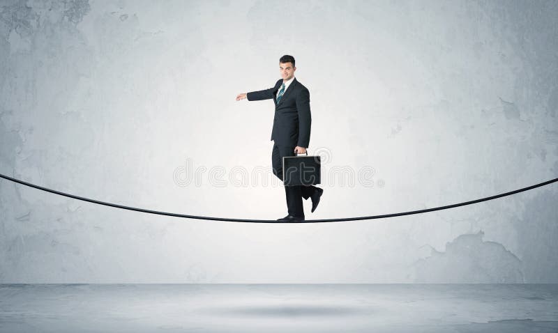 Sales Guy Balancing on Tight Rope Stock Photo - Image of elegant, person:  105862954