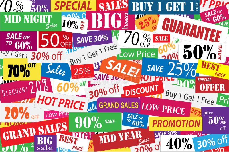 Sales Promotion And Big Discount In Business Concept Stock Illustration