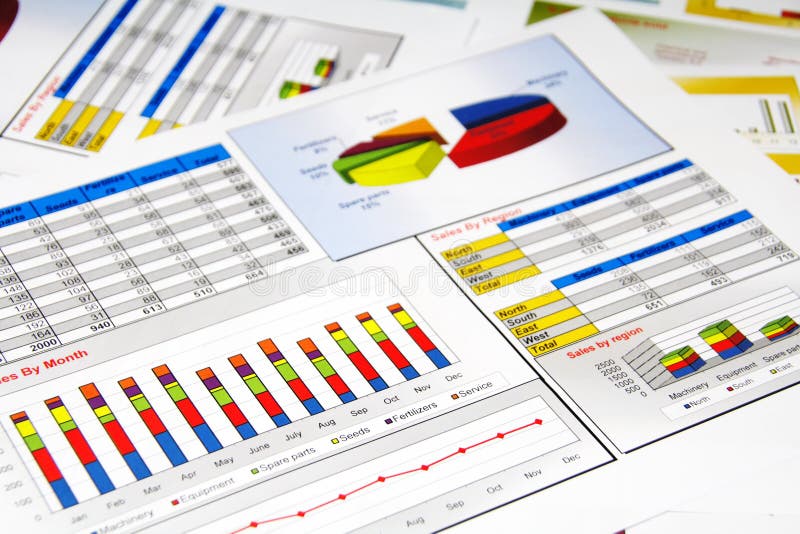 Report vendite nelle Statistiche, Grafici e tabelle Colorate.