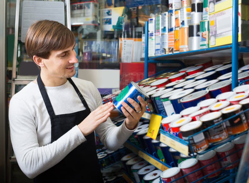 Paint Color Swatches On Display In A Painting Store. Stock Image