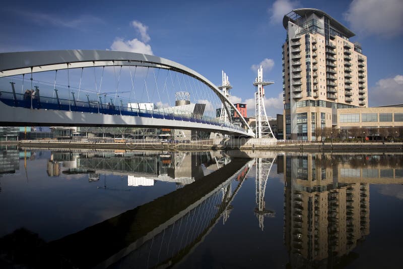 Salford Quays editorial stock photo. Image of canal, blue 13407023
