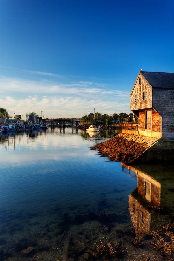 Prescott Park Y Sheafe Warehouse, Portsmouth, NH Foto de archivo